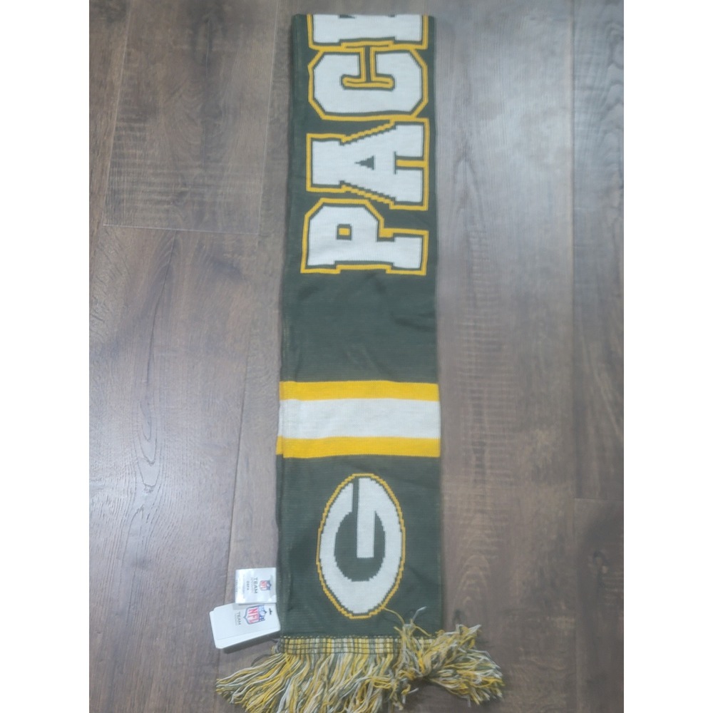 NFL Team Apparel Green Bay Packers Knit Scarf Green Yellow White OSFA NWT